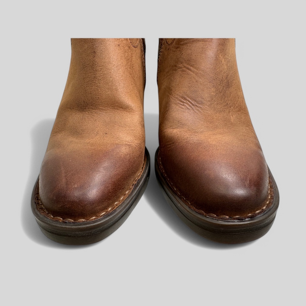 BØrn Brown Leather Buckle Strap Block Heel Ankle Boots US 6 - Picture 11 of 14